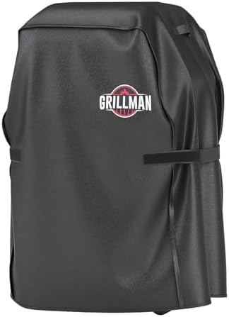 Grillman Heavy Duty BBQ Grill Cover for Outdoor Grill, 30 Inch – Waterproof, Weather Resistant, UV & Fade Resistant with Adjustable Straps – Gas Grill Cover for Weber, Genesis, Charbroil, etc. Black