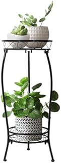 Plant Stand Indoor Outdoor 2 Tier 27" Tall Metal Potted Holder Rack Flower Pot Stand Heavy Duty Plant Shelf Rustproof Iron Multiple Plant Round Supports Rack for Planter Corner Garden