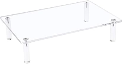Sumerflos Clear Acrylic Monitor Laptop Stand, Sturdy and Save Space Computer Laptop Monitor Riser Stand for Home Office Desktop Universal Stand with Anti-Slip Pads