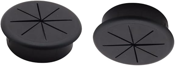 2PCS 2Inch (50mm) Desk Cord Grommets Wire Cable Hole Cover for Office PC Desk Cable Cord Cover Black (Black- 2pcs)