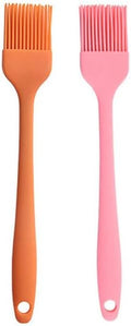 Silicone brush, Oil Brush for BBQ Kitchen Cooking Baking and Grilling (2 PCS,pink&orange)