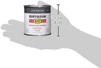 Rust-Oleum 7786730 Stops Rust Brush On Paint, Half Pint, Gloss Smoke Gray
