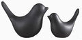 NWFashion Ceramic Animal Figurines Modern Style Birds Decorative Ornaments Desktop Display (Black Bird)