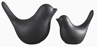 NWFashion Ceramic Animal Figurines Modern Style Birds Decorative Ornaments Desktop Display (Black Bird)