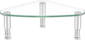Hemudu Clear Glass Computer Monitor Riser / Triangle Desktop Universal Corner Stand for Computer Monitor & Laptop HD01T-003