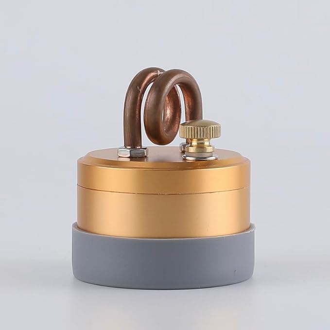 Portable Mini Camping Alcohol Stove - Solid Shell Powerful Safe Spirit Burner Strong Fire Burning for Outdoor Hiking Cooking Backpacking 50ml Golden Color