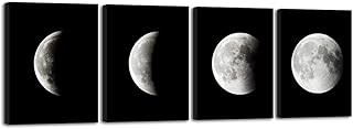 Wieco Art Eclipse of the Moon Modern Canvas Prints Wall Decorations for Living Room Abstract Space Black and White Pictures to Photo Paintings on Canvas Wall Art for Home Decorations Wall Decor