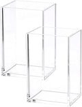 HSYMQ 2 Pack Clear Acrylic Pencil Pen Holder Cup, Makeup Brush Holder Acrylic Desk Accessories