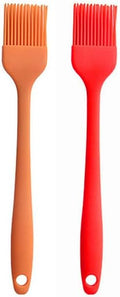 Silicone brush, Oil Brush for BBQ Kitchen Cooking Baking and Grilling (2 PCS,orange&red)
