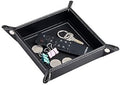 YAPISHI Key Dish Bowl for Entryway, Catchall Holder Bedside Table Valet Tray for Men's Pocket Stuff, PU Leather Nightstand Organizer for Dice/Coins/Wallet/Watch/Rings/Sunglasses, Dresser/Coffee Table