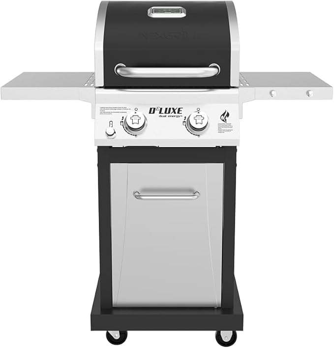 Nexgrill Deluxe 2-Burner Gas Grill with 401 SQ In Grate, 28000 BTUs, Stainless Steel Control Panel & Foldable Side Table, Propane BBQ Grill for Outdoor Cooking, Patios, Backyards and More - 720-0864RA