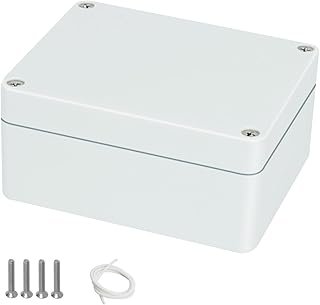 Project Box ABS Plastic Junction Box IP65 Waterproof Weatherproof Electrical Enclosoure Power Box for Electric Gray White 4.53"x 3.54"x 2.17"(115 x 90 x 55mm)