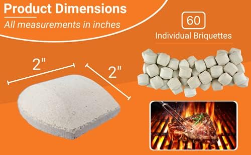 60-Pack Ceramic BBQ Briquettes for Gas Grill – Self-Cleaning Ceramic Briquettes - Heat Diffusers Reduce Flare-Ups for Outdoor Cooking, BBQ - Replacement for Lava Rocks - 06000Y by Mr. Bar-B-Q