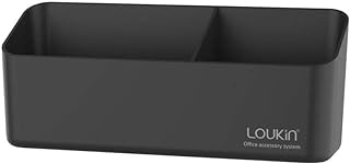 loukin Magnetic and Adhesive Marker Holder, Dry Erase Accessory Tray, Magnetic Storage Organizer for Whiteboard, Glass or Refrigerators (Black)