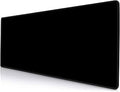 Black Large Gaming Mouse Pad with Stitched Edges, Desk Pad Extended Keyboard Mat, Non-Slip Rubber Base Mousepads for Laptop, Office, Home, 31.5X11.8 inch
