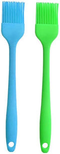 Silicone brush, Oil Brush for BBQ Kitchen Cooking Baking and Grilling (2 PCS,green&blue)