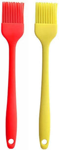 Silicone brush, Oil Brush for BBQ Kitchen Cooking Baking and Grilling (2 PCS,yellow&red)