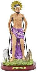 San Lazaro Estatua Saint St. Lazarus Statue Sculpture in Resin Home Decor Decoration(5 Inches)