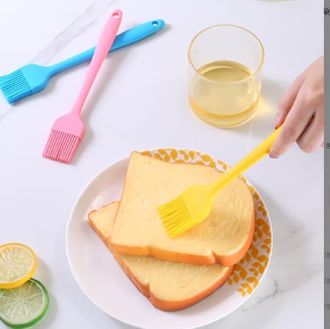 Silicon Basting Brushes, Heat Resistant Pastry Brushes, Spread Oil Butter Sauce Marinades for BBQ Grill Barbeque & Kitchen Baking (Yellow)