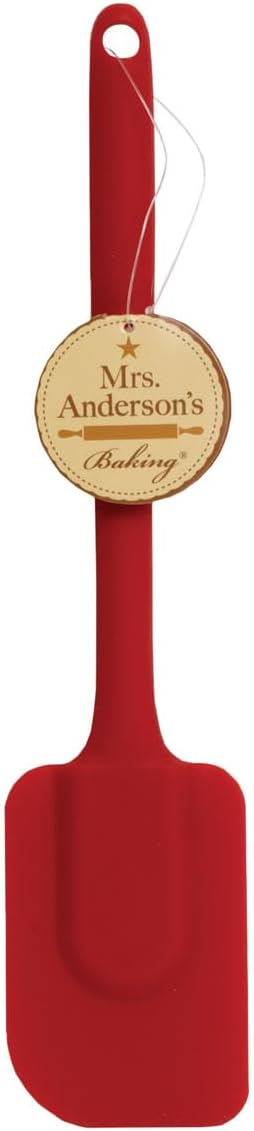 Mrs. Anderson’s Baking Silicone Spatula, Flexible And Nonstick, One-Piece Design, Red, For Mixing, Folding, Scraping, Baking, And Cooking
