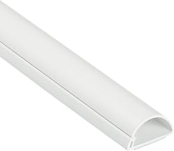 D-Line Cable Raceway On-Wall Cord Cover | 1D3015W | Surface Mount Electrical Channel to Hide and Conceal Cords, Cables, and Wires | White, Paintable