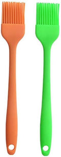 Silicone brush, Oil Brush for BBQ Kitchen Cooking Baking and Grilling (2 PCS,green&orange)