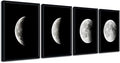 Wieco Art Framed Wall Art Modern Giclee Canvas Prints Artwork Abstract Space Black and White Pictures to Photo Paintings on Canvas Wall Art for Home Office Decorations Wall Decor