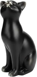 Comfy Hour 9.1" Cat Statue for Home Decor, Decorative Black Cat Figurines, Artisan Crafted Sitting Feline Sculpture, Unique Cat Lover Present for Women, Polyresin Desktop Accent, 1 Unit