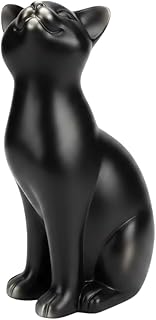 Comfy Hour 9.1" Cat Statue for Home Decor, Decorative Black Cat Figurines, Artisan Crafted Sitting Feline Sculpture, Unique Cat Lover Present for Women, Polyresin Desktop Accent, 1 Unit