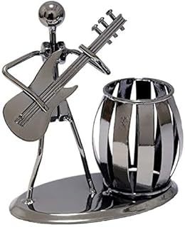 Armear Guitar Pencil Pen Holder, Decorative Metal Desk Pen Holder Cup with Rocker and Guitar Design, Desk Organizer Pencil Holder For Gifts, Kids, Students, Office Stationary