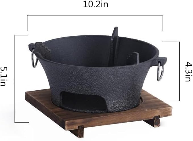 BBQ Charcoal Grill, cast iron charcoal grill,Hibachi Grill,Mini Charcoal Grill Camping Stove Portable Barbecue Stove, Stove for Indoor Outdoor Picnic BBQ Party,Home Picnic, Camping (10.2)