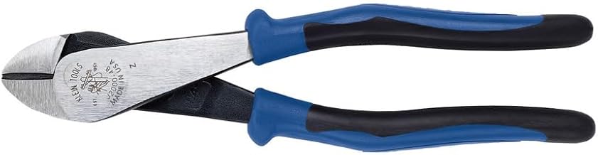 Klein Tools J2000-48 Pliers, Made in USA, Diagonal Cutting Pliers with Angled Head, Heavy-Duty to Cut ACSR, Screws, Nails, and most Hardened Wire, 8-Inch
