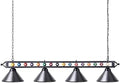 Wellmet 4 Lights Pool Table Light, 70inch Billiard Lighting Fixture with Lamp Shades for Pool Billiard Table, Industrial Hanging Pendant Light Chandelier for Game Room, Kitchen, Dining Room