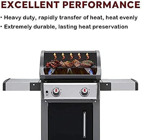 Uniflasy 7637 Grill Cooking Griddle for Weber Spirit I & II 200 Series 17.5 inch Spirit E210 Spirit E220 Spirit S210 Spirit S220 with Front Control Weber Spirit 200 Grill Replacement Flat Cooking Pan