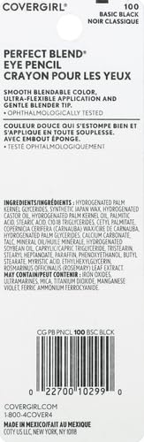 COVERGIRL Perfect Blend Eyeliner Pencil, Basic Black, Eyeliner Pencil with Blending Tip For Precise or Smudged Look, 1 Count (Pack of 2)