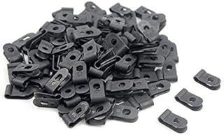 TOVOT 200 PCS 1/8" Nylon Cable Clips Assortment R-Type Cable Clip Kit Black Plastic Wire Clamps Fasteners for Wire Mounting
