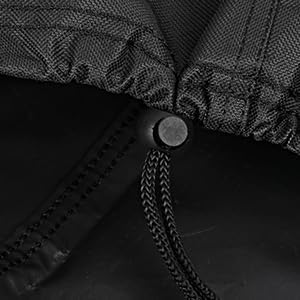 600D Heavy Duty Waterproof Fire Pit Cover,Featuring Pu Coating,Equipped with Handles,Drawstrings,Buckles,Waterproof Strips and Other Craft Details,Black-Customize Size