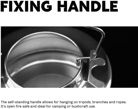 Fire-Maple Antarcti Portable 0.6 Liter Lightweight Stainless Steel Camping Kettle | Durable and Portable Camp Tea Pot | Ideal for Bushcraft and Outdoor Campfire Use