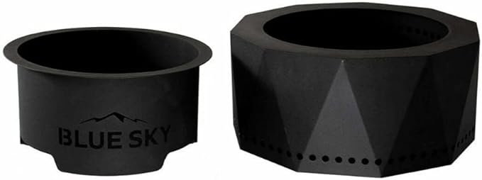Blue Sky Outdoor Living Ridge Portable Fire Pit, Portable Smokeless Fire Pit with Carrying Bag, Black