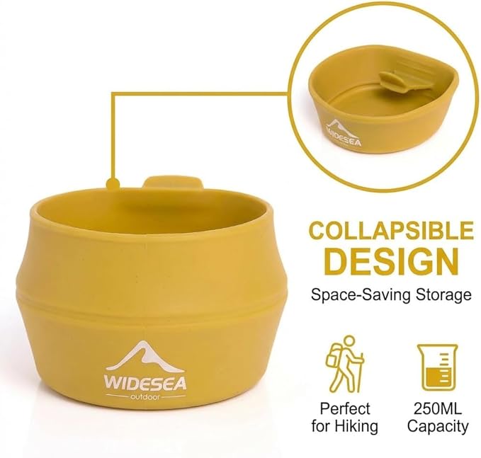 widesea 8PCS Camping Cookware Mess Kit Backpacking Outdoor Lightweight with Pot Pan Tableware