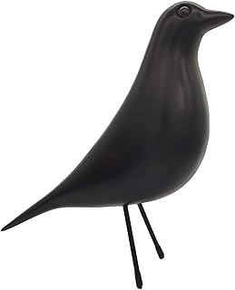 Mid-Century House Bird Room Decor - Resin Pigeon Adornment for Office Home Desk, Decoration Ornament Gifts Replica Sculpture (Black)…