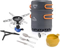 widesea 8PCS Camping Cookware Mess Kit Backpacking Outdoor Lightweight with Pot Pan Tableware