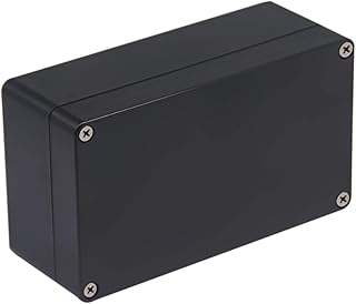 Project Box IP65 Waterproof Junction Box ABS Plastic Black Electrical Boxes DIY Electronic Project Case Power Enclosure 6.22x3.54x2.36 inch (158 x 90 x60 mm)