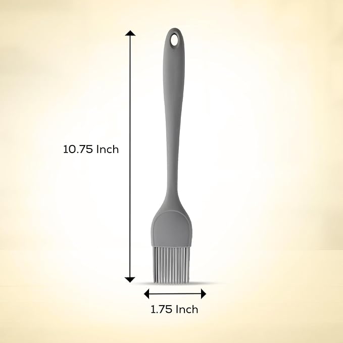 Mrs. Anderson’s Baking Silicone Basting Brush, Non-Stick, Heat Safe, Shed-Proof Bristles, Gray, 1.75-Inches, For Butter, Egg Wash, Glaze, And Baking Prep