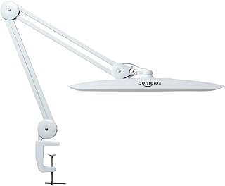 LED Desk Lamp with Clamp,Dimming Task Lamp for Reading Desktop Office Workbench Table Architect Sewing Study Home Craft,Bright 117PCS LEDs,2200 Lumens 20 Inch Metal Swivel Arm Work Lamp(White)