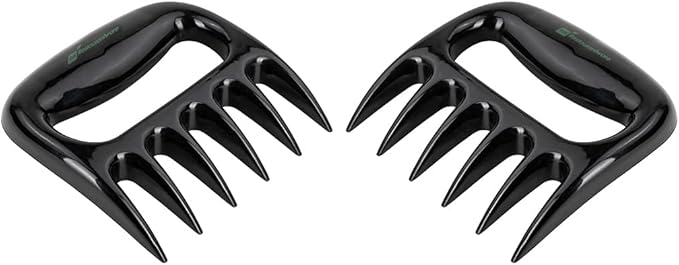Restaurantware Met Lux 4.5 x 4.1 Inch Meat Claws 2 Meat Shredders - Sharp Blades With Handle Black Plastic Bear Claws Durable For Shredding Pork Chicken or Turkey