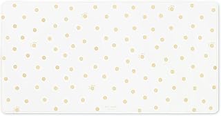 Kate Spade New York Decorative Desk Pad, Vegan Leather Keyboard and Mouse Pad for Desktop, Gold Dot with Script