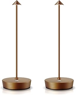 SAKRINGT 2 Pack Cordless Table Lamps Rechargeable, 6000mAh Battery Operated Waterproof Stepless Dimming Modern Portable LED Table Light for Restaurant Dining Patio Outdoor