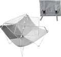 Lotus Outdoor Fire Pit Portable Small Fire Pit Grill, Wood Burning Stainless Steel Fire Pit with Grill, Camping Grill Portable Campfire, Camping Fire Pit Portable Charcoal Grill