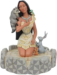 Enesco Disney Traditions by Jim Shore White Woodland Pocahontas Kneeling Figurine 7.3 Inch, Multicolor